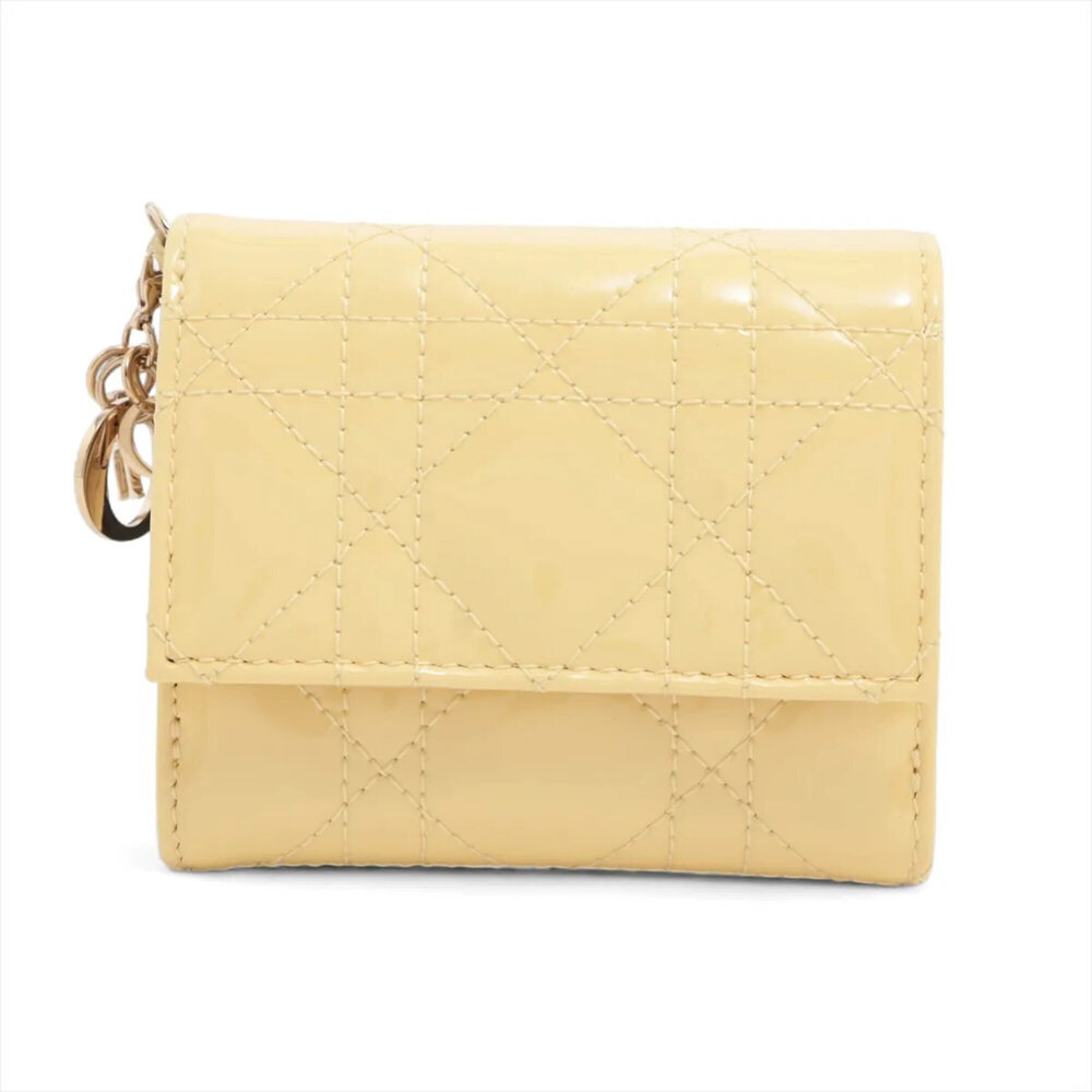 Christian Dior Cannage Lady Leather Tri-fold Wallet for Women